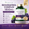 Suplemento de resveratrol 1800 mg | 180 cápsulas | Sin OMG y sin gluten | Complejo potente