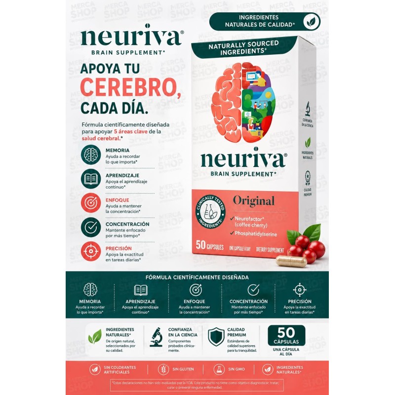 Neuriva Brain Performance, Original, 50 Capsules