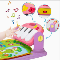 Baby Activity Center Tummy Time Kick Piano Rack Fitness Infant Play Mat Set Toddler Gym Piano Kids Kick Play