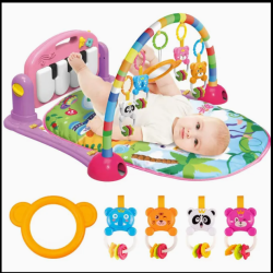 Baby Activity Center Tummy Time Kick Piano Rack Fitness Infant Play Mat Set Toddler Gym Piano Kids Kick Play