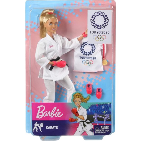Barbie Olympic Games Tokyo 2020 - Muñeca de karate con uniforme de karate, chaqueta de Tokio 2020