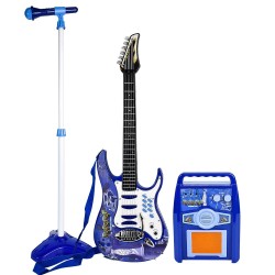 Set de guitarra eléctrica multicolor para niños, reproductor de MP3, juguetes educativos, micrófono y amplificador.