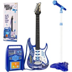 Set de guitarra eléctrica multicolor para niños, reproductor de MP3, juguetes educativos, micrófono y amplificador.