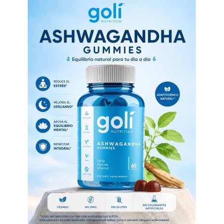 Goli Nutrition Ashwagandha Vegan Gummies - 60ct: Dietary Supplements, Herbal, 150mg Ashwagandha per Serving