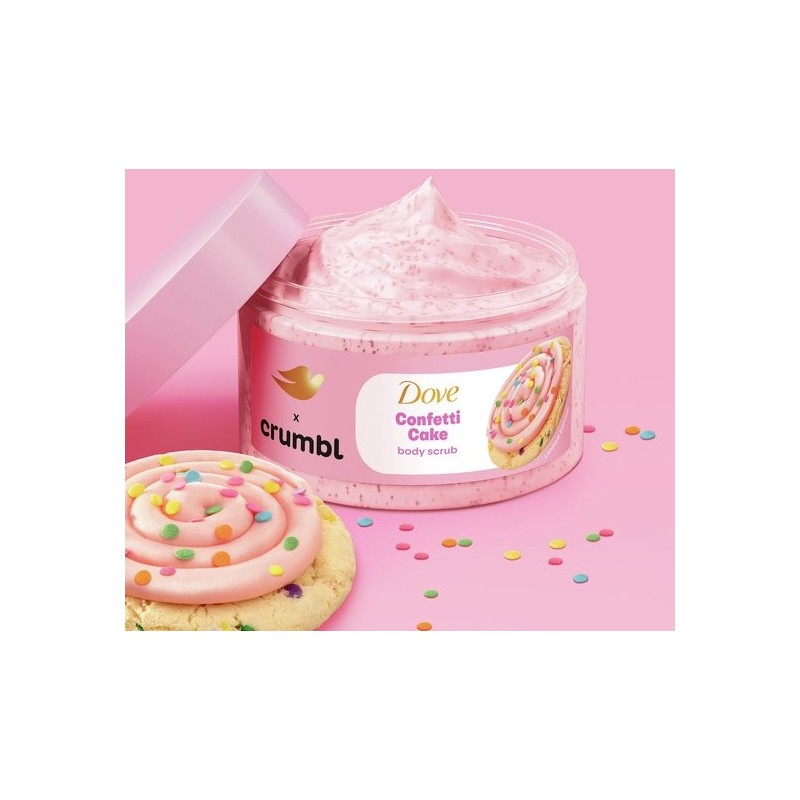 Exfoliante corporal hidratante Dove X Crumbl Confetti Cake 425 ml | Edición limitada