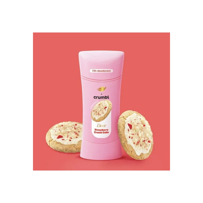 Dove x Crumbl | Desodorante en barra con aroma a tarta de fresa