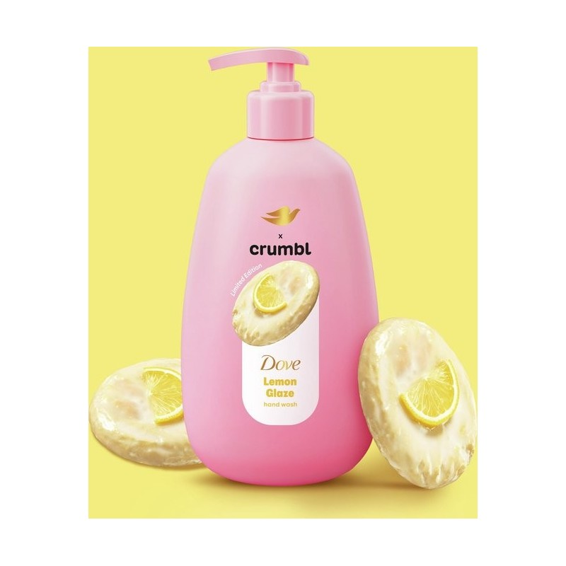 Jabón líquido hidratante para manos Dove x Crumbl con glaseado de limón