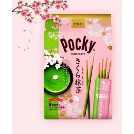 Glico Pocky Edición Especial Sabor Sakura Matcha,