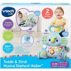 VTech Andador musical de elefante para niños y paseos